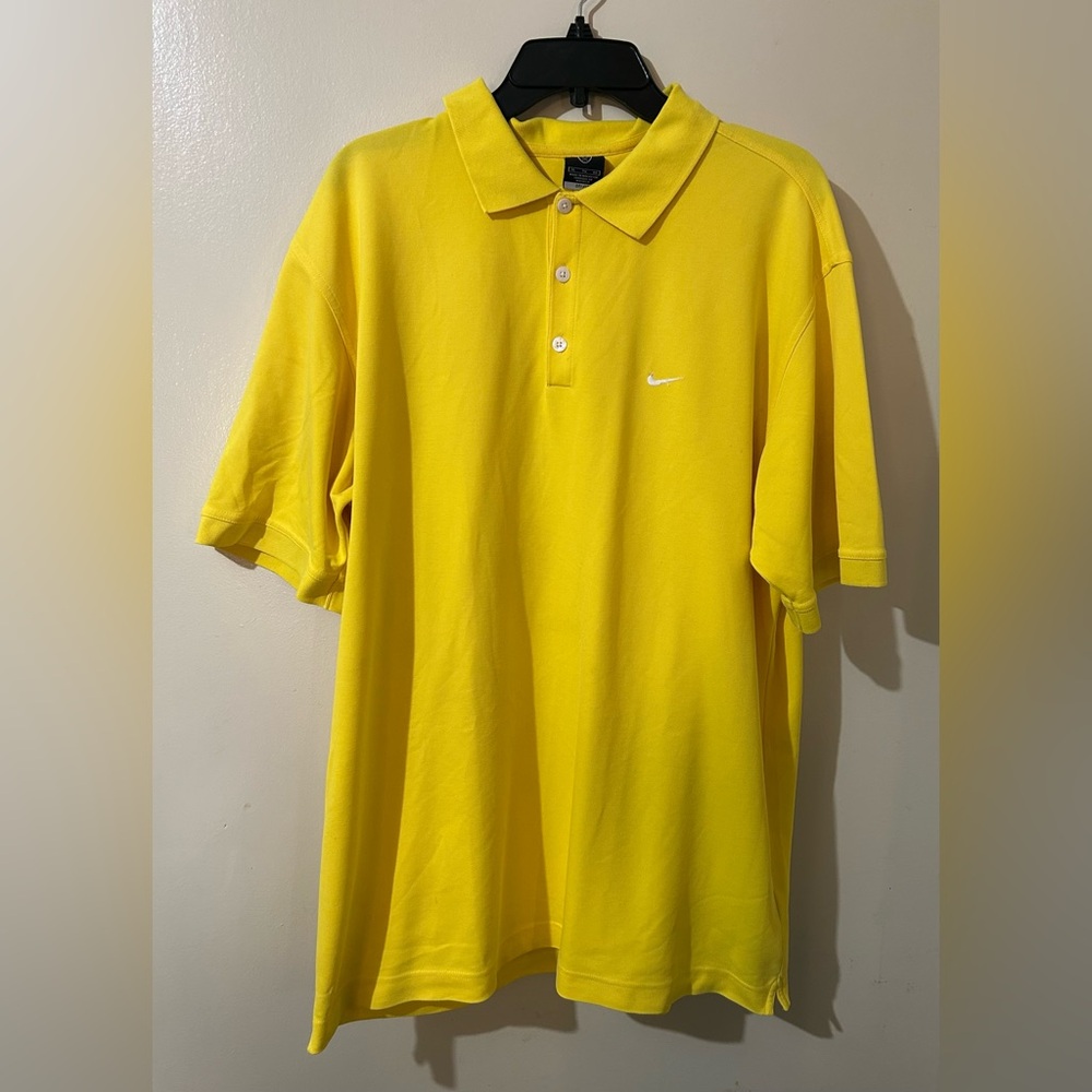 Nike Men’s Polo Shirt Size XL Yellow Dri-Fit Golf‎ Top Casual Short Sleeve